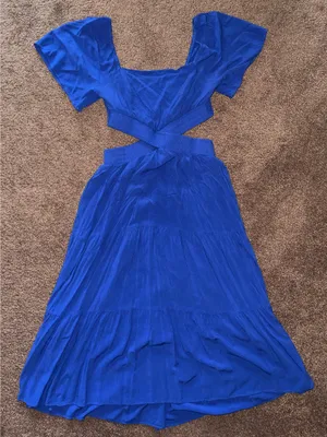 Blue cutout dress thumbnail 1