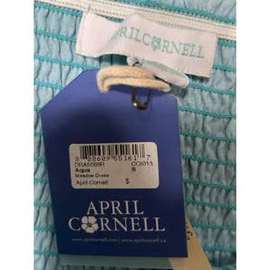 NWT April Cornell Aqua‎ Meadow Dress Smocked Ruffle Sleeve Midi Maxi Boho Small thumbnail 4