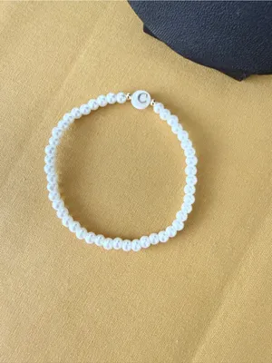 Pearls Fancy C Alphabetic Pearl- Gold Chain Pendant and Matching Bracelet thumbnail 4