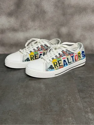 Realtor Canvas Sneakers Women's Size 8 White/Multicolor thumbnail 2