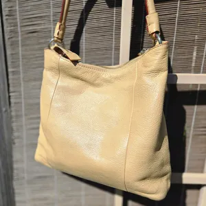 Kate Spade Cream Leather Soft Neutral Hobo Boho Casual Shoulder Purse Bag thumbnail 6