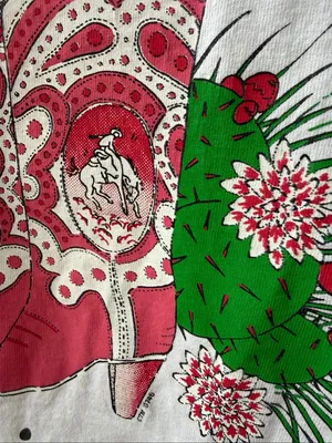 Vintage 90s Arizona Cotton Tank Top Cowgirl Boots Cactus Southwestern XL thumbnail 6