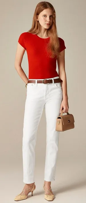 NWT!! J. CREW White Slim Jeans '03‎ 2003 Stretch Solid White High Rise Size 29 thumbnail 1