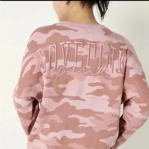 NWT VS Victoria’s Secret Pink Varsity Crew Sweatshirt Camo Pink thumbnail 3