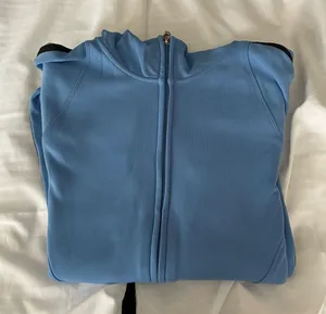 Talbots Full Zip Comfort Hoodie Jacket Athletic Track Blue Black Trim‎ S thumbnail 1