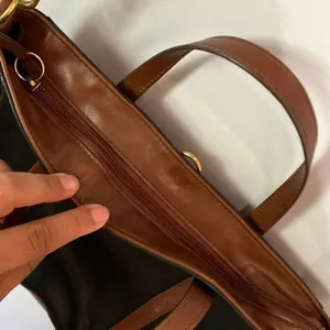 Fossil Cowhide Leather Black And Brown Shoulder Crossbody bag #768 thumbnail 11