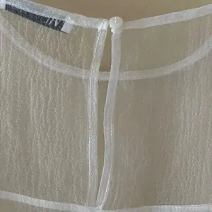Zara White Sheer Rib Sleeveless Women’s Crewneck SZ L #1696 thumbnail 3