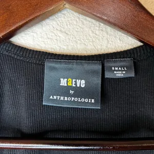 Maeve | Anthropologie Black Ribbed Tank Top WOMENS SMALL thumbnail 4