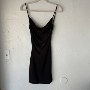 2‎ Saints Black S Bodycon Mini Dress Spaghetti Straps Open Back Grunge Going Out thumbnail 3