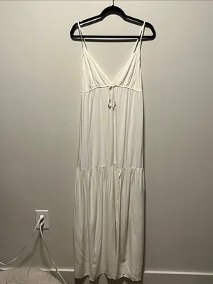 L*SPACE (NWT) Victoria Drawstring Empire Waist Maxi Cover Up Dress, Size Small thumbnail 3