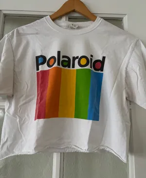 Fruit of the Loom Funky 100% Cotton Polaroid Cropped Tee thumbnail 1