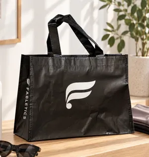 NWOT Fabletics Black Reusable Tote Gym Shopping Bag thumbnail 1