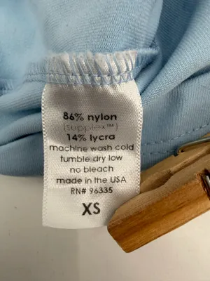 Susana Monaco Halter Top Womens XS Light Blue Ruched Gathered Vneck Stretch Tank thumbnail 5