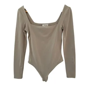 Aritzia Babaton Contour Squareneck Longsleeve Bodysuit Nude Size Small thumbnail 4