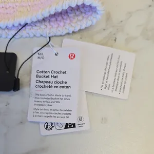 Lululemon Athletica Pink and White Crochet Hat thumbnail 3