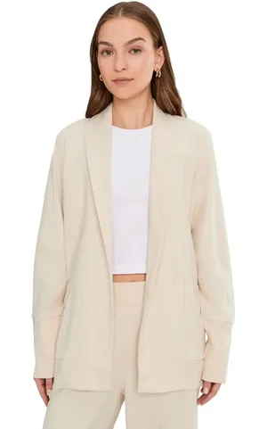 Pact Airplane Wrap Cardigan Wheat Heather Organic Cotton Travel Casual Women M/L thumbnail 1