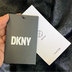 DKNY Women's Black Front‎ Button Down Faux Fur Jacket Coat thumbnail 4