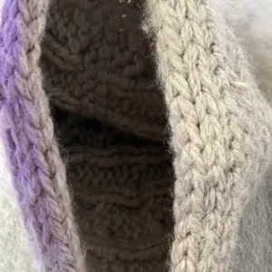 L.L.Bean Cable Knit Pom Beanie Hat One Size Unisex Adult Taupe Faux Fur 505452 thumbnail 4