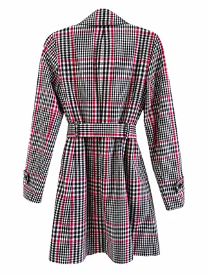 Banana Republic Women’s S Plaid Trench Coat Belted Cotton Double Breasted thumbnail 3
