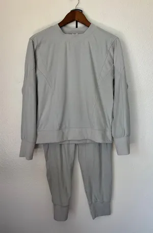 RBX Solid Light Grey Cozy Sweatsuit Gray thumbnail 1