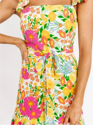 NWT Women’s Baltic Born Dani Ruffle Tiered Midi Dress | Multi Floral Size M thumbnail 2