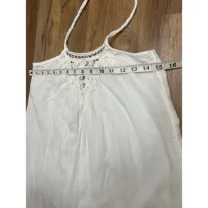 Lei White Crochet Halter Mini Dress Boho‎ Beach Cover Up Size S thumbnail 5