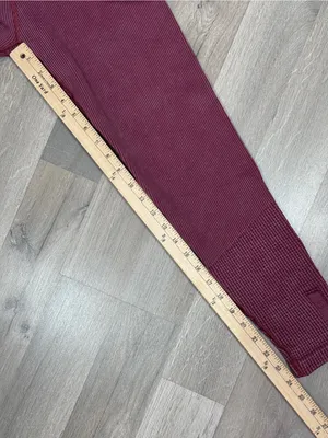 Aerie Offline Main Squeeze Ribbed Waffle Snap Ankle Hi Rise Leggings‎ Maroon M thumbnail 11
