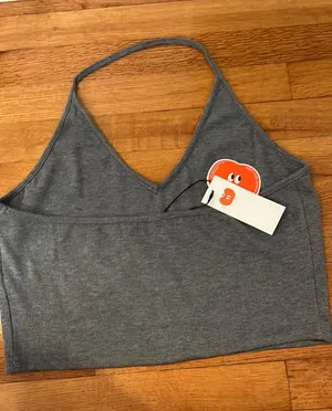 Cider grey ribbed halter top- thumbnail 2