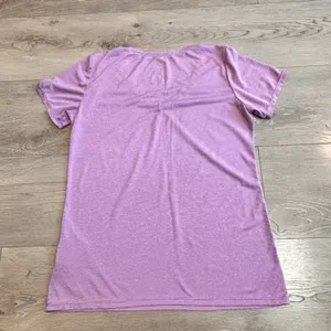 Nike Dri-FIT Womens Purple Striped VNeck Medium‎ M Athletic Cut Training T-Shirt thumbnail 2