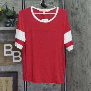 NWT Rebellious One Knit Football T-Shirt Top American Beauty Red / White XL thumbnail 2
