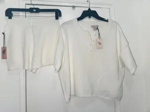 Sincerely Jules set shorts and top size M white thumbnail 1