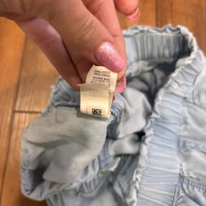 Aerie Womens S Lyocell Paperbag Waist Blue Chambray Shorts Casual Summer Elastic thumbnail 5