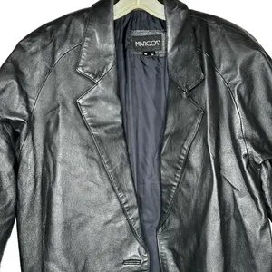 Vintage Margo's‎ Black Leather Trench Coat thumbnail 2