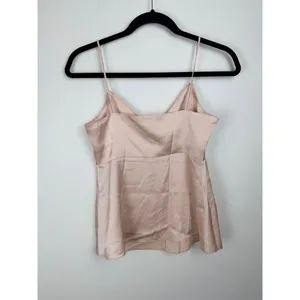 River Island Satin Button Front Cami Top Champagne Size 2 thumbnail 12