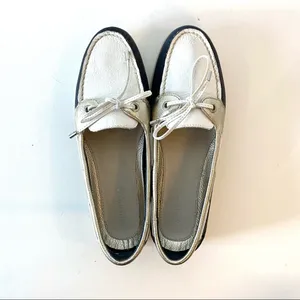Sperry Top-Sider Montauk Navy, Silver & White Boat Shoes thumbnail 5