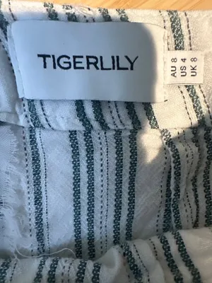Tigerlily Super Wide Bell Bottom Pants Size 4 Striped Boho festival y2k fairy thumbnail 9