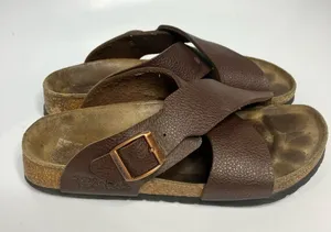 Birkenstock’s Birki’s brown criss cross slides sandals size 36 ladies‎ size 5 thumbnail 1