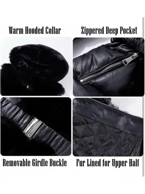 NEW Vegan Leather Winter Fur Lined Coat puffer Jacket Fur Trim Hooded S $140 thumbnail 6