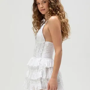 NWT Amy Jane London Iris Womens Eyelet Mini Dress - White Cotton S thumbnail 3