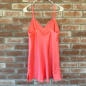 Victoria’s Secret Slip Dress Lingerie Medium Hot Pink Nightie Satin Lace Barbie thumbnail 4