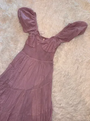 NWOT Free People Short Sleeve Sundrenched purple lavender Maxi Dress sz S thumbnail 5