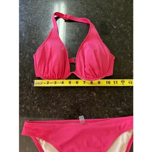 Victoria's Secret Bikini Swimsuit Sz Sm Bottom 34D Top Underwire Push-up Halter‎ thumbnail 7