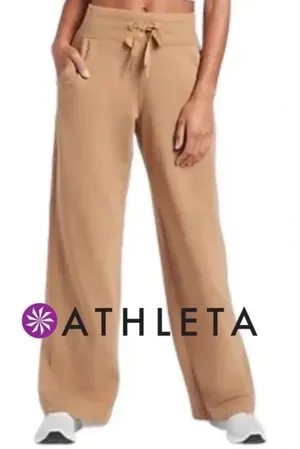 Athleta balance loungewear baggy comfy sweatpants tan nude size L thumbnail 1