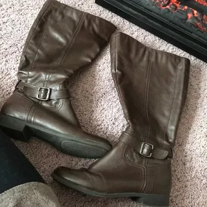 Hush Puppies Dark brown real leather boots thumbnail 1