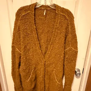 Free People Boucle Oversized Cardigan Sweater thumbnail 5