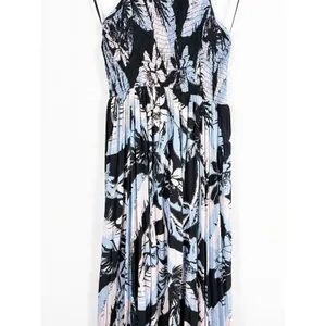 Free People Heat Wave Printed Maxi Slip Dress Large Blue Floral Bohemian thumbnail 8