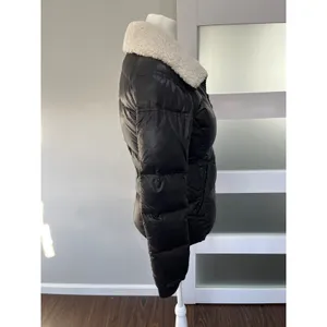 S13 New York Black Puffer Jacket Sherpa Collar Quilted Down Fill Women's XS‎ thumbnail 5