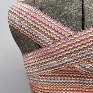 💥Hobie Crisscross Halter Bikini Top Multicolor Chevron Stripe Knit Size S💛 thumbnail 4