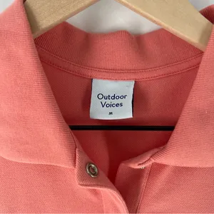 Outdoor Voices Coral Stretch Cotton Short Sleeve Pleated Mini Polo‎ Tennis Dress thumbnail 3