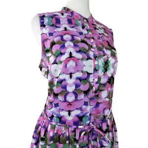 L’Amour Nanette Lepore Abstract Print Sleeveless Belted Knee Length Dress thumbnail 4